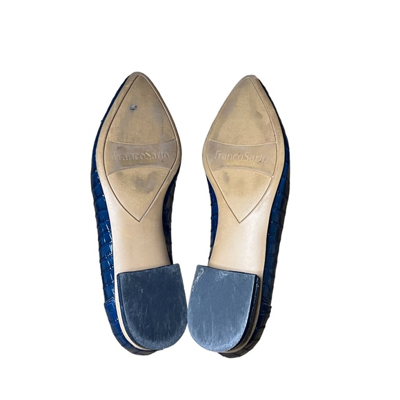 Franco Sarto Starland Croc-Embossed Leather Loafer Navy Size 7.5 M - Picture 6 of 9